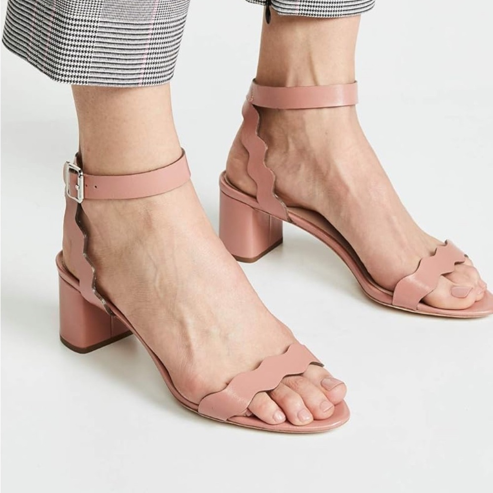 NEW Leather Loeffler Randall Women’s Mid Heel Sandal Genuine Leather
